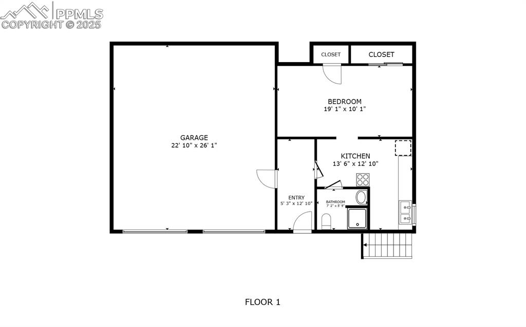 Image 18 of 23: Full bathroom with tile patterned floors and a shower with curtain