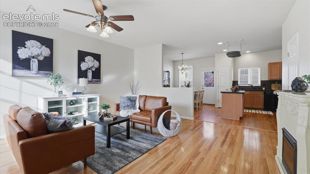 Image 7 of 29: Front Entry into the Living Room with front yard views.