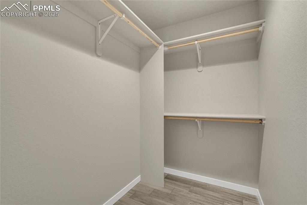 Image 26 of 38: Walk in closet with light wood-type flooring