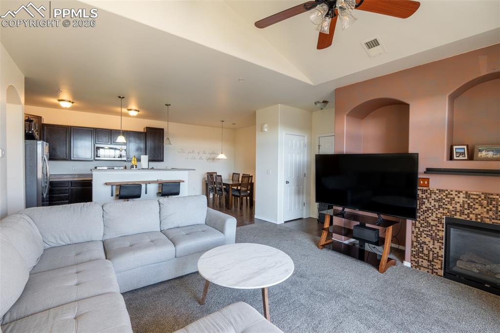 Image 2 of 26: Living room - kitchen - dining area