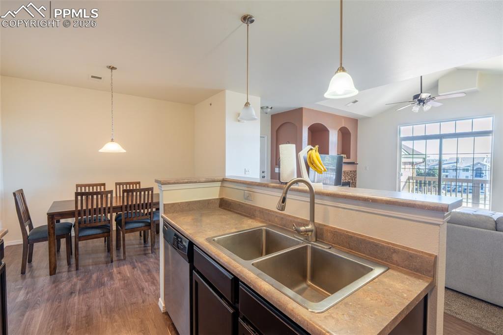 Image 8 of 26: Kitchen - Dining area - living room