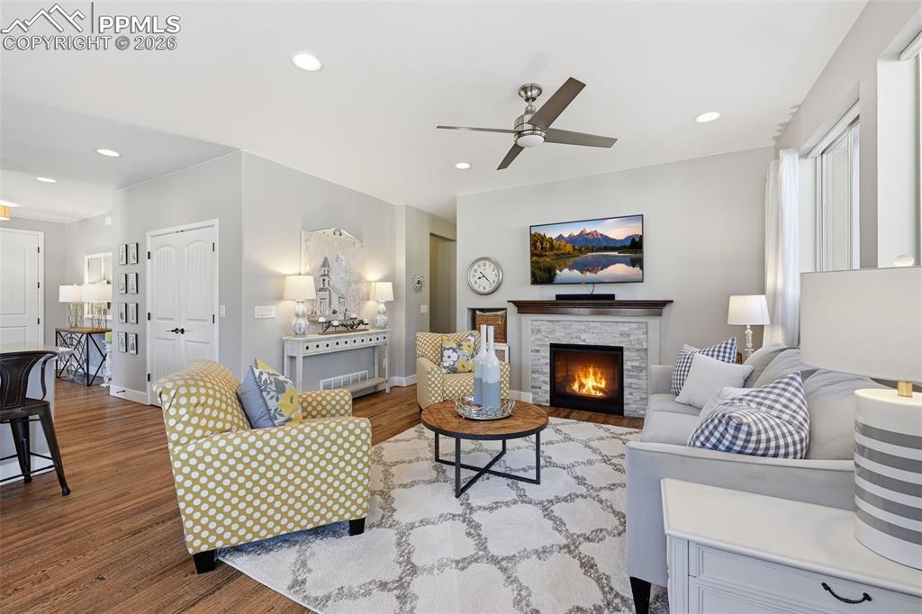 Image 12 of 40: Cozy fireplace and charm everywhere you look!
