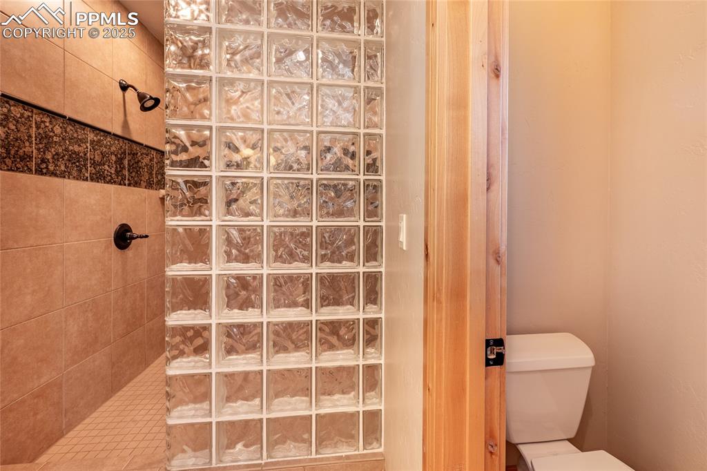 Image 20 of 47: Bathroom with walk in shower and toilet