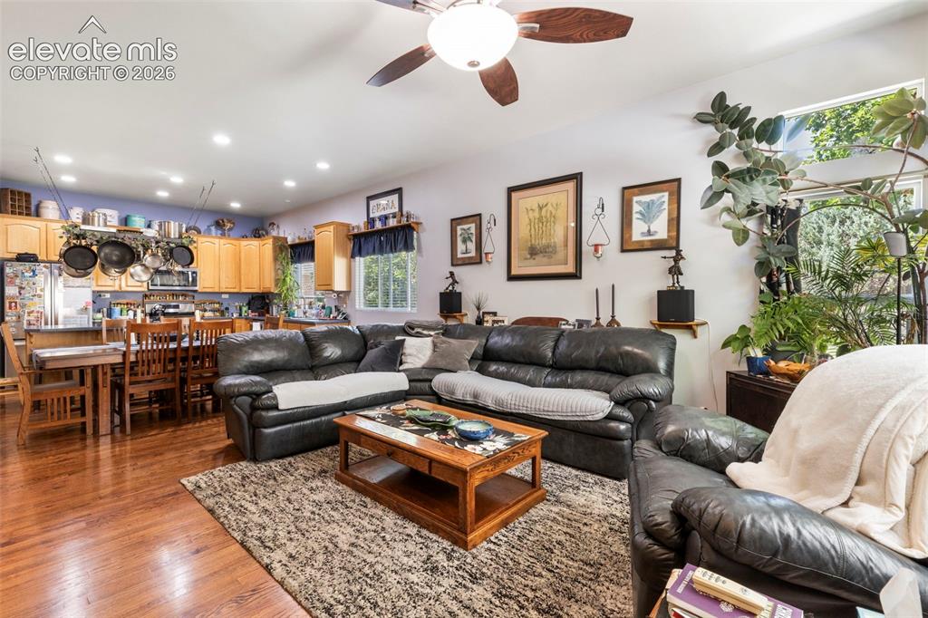 Image 9 of 28: Hardwood-style flooring throughout living space