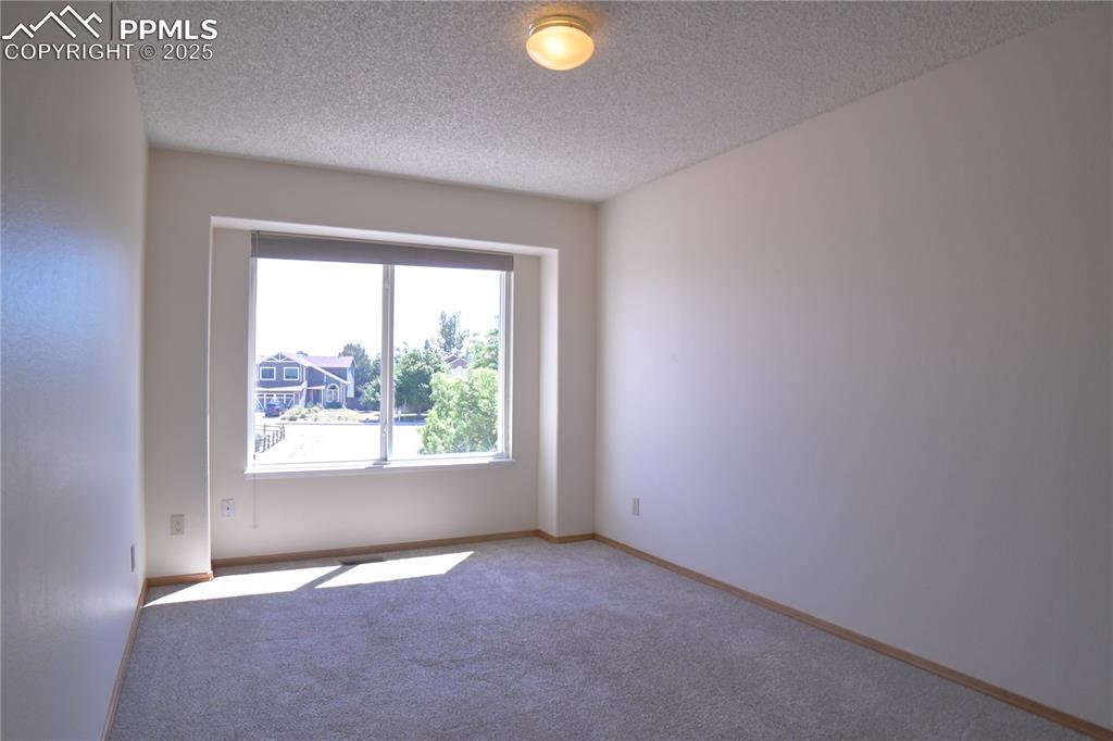 Image 27 of 48: Spare room with carpet flooring and a textured ceiling
