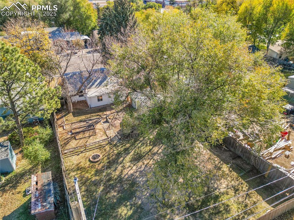 Image 43 of 47: Aerial view of entire backyard