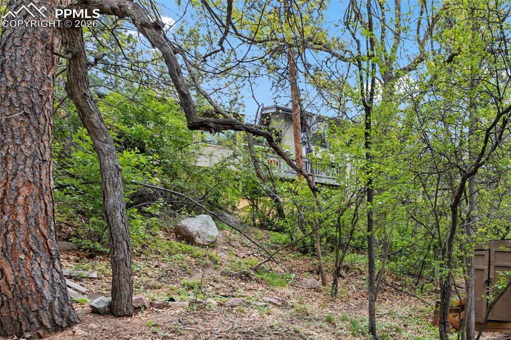 Image 26 of 34: The rear of this property is wooded - you feel like you