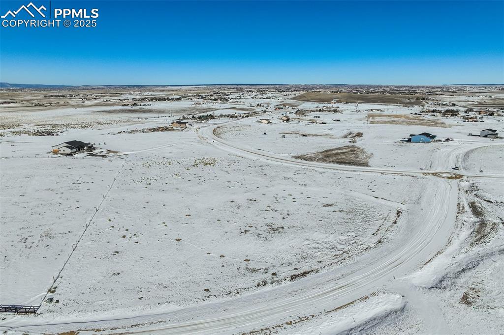 Caption: View of snowy aerial view