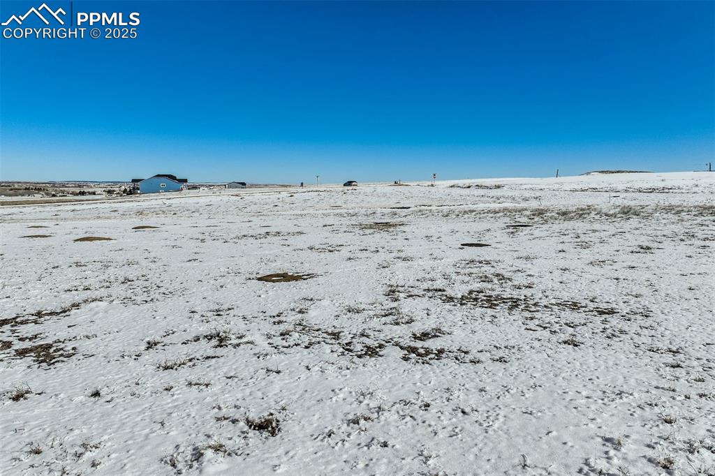 Image 9 of 20: View of yard covered in snow