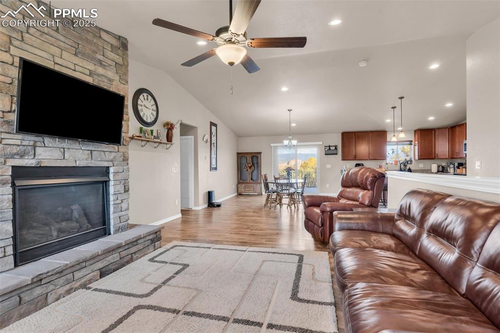 Image 5 of 37: Open concept with vaulted ceilings