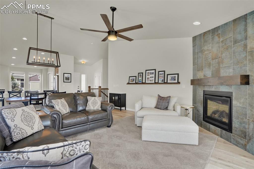 Image 11 of 42: View from living room looking towards front entry. Open floor plan makes en