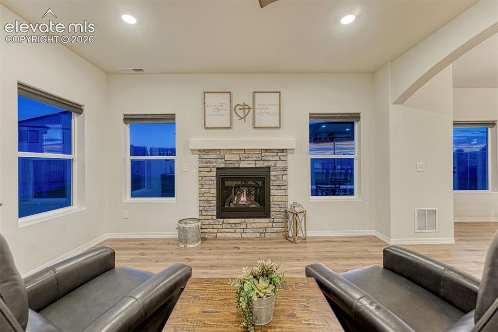 Image 11 of 49: Custom blinds throughout the home