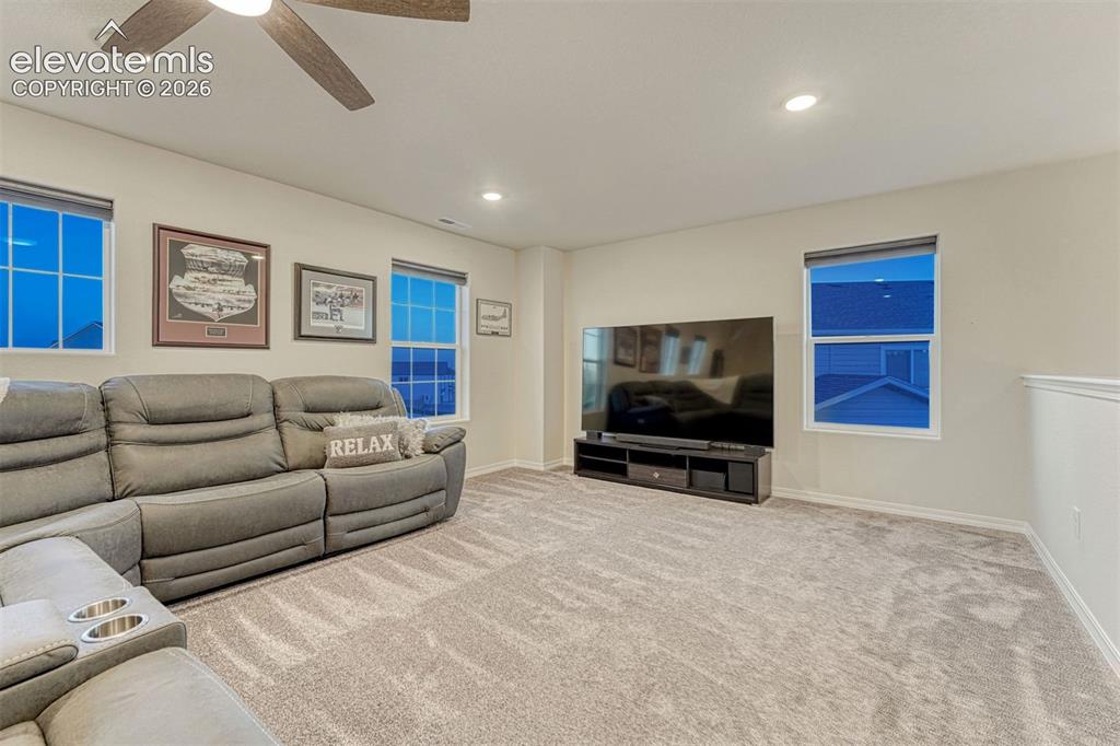 Image 27 of 49: Custom lighted ceiling fan with remote