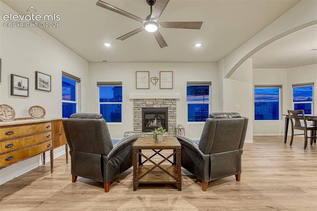 Image 3 of 49: New lighted ceiling fan with remote