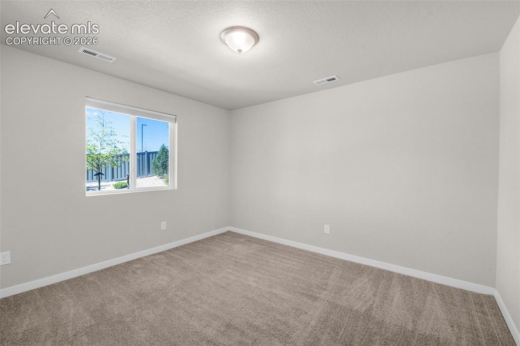 Image 21 of 34: Neutral interior room featuring plush carpeting, a single-pane sliding wind