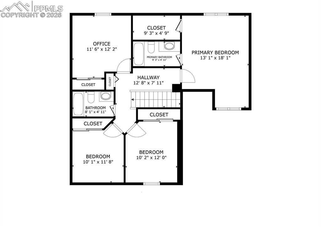 Image 26 of 27: Upstairs floor plan