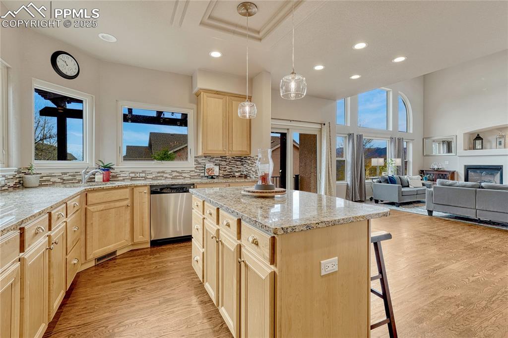 Image 14 of 48: Eat-in kitchen with walk-out...