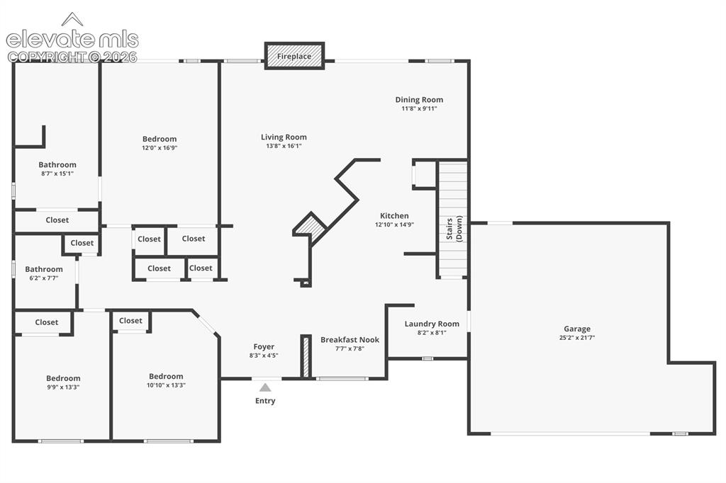 Image 49 of 50: Main Level Floor Plan – Thoughtfully designed main-level layout featuring 3