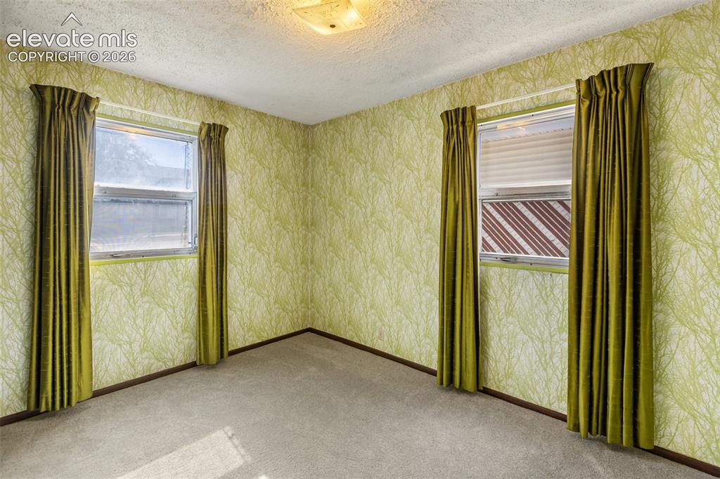 Image 24 of 45: Wall-to-wall carpeting, dual windows, and ceiling-mounted lighting