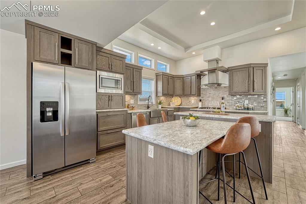 Image 16 of 48: Appliances and cabinets bring added elegance to the main living space
