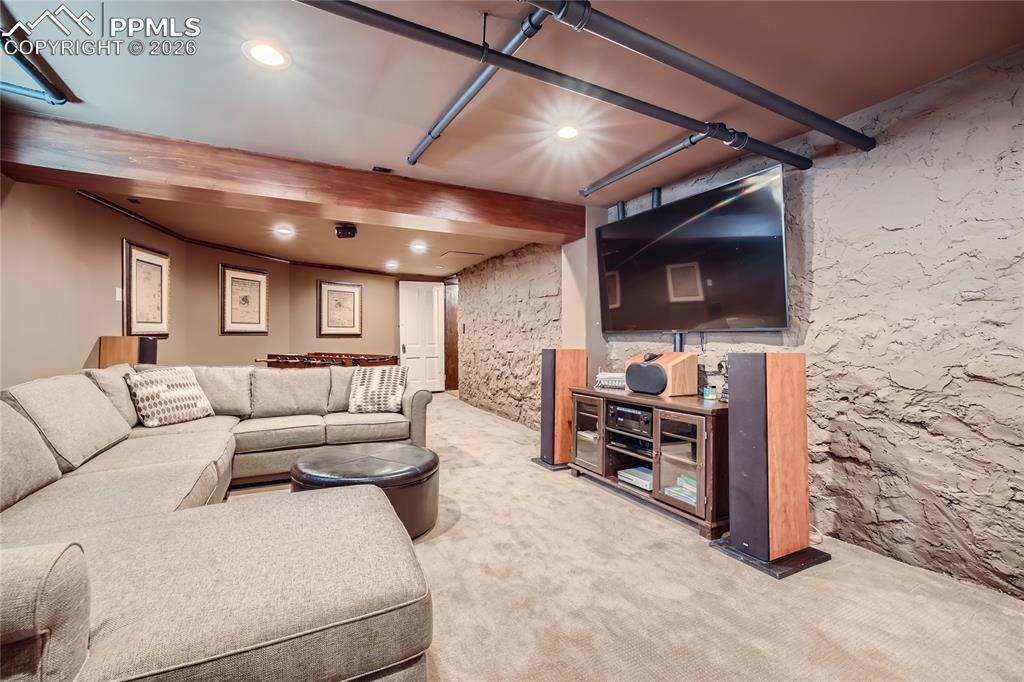 Image 25 of 49: View of carpeted media room