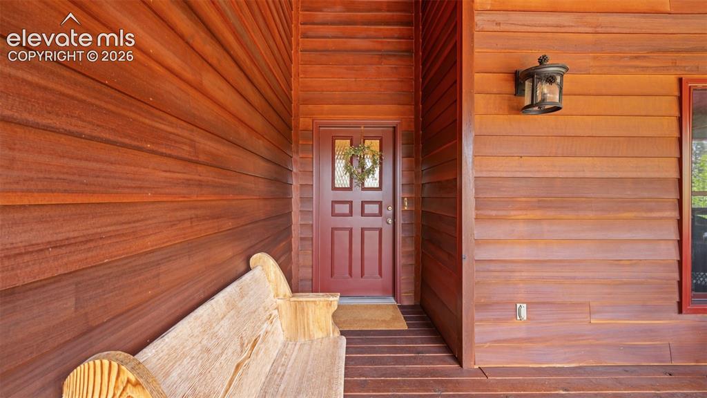 Image 24 of 42: Welcome Home! Rich beautiful Redwood Entry!