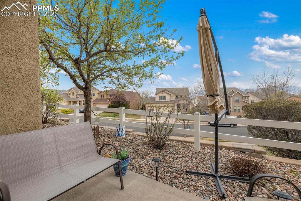 Image 14 of 29: Patio with view of Pikes Peak