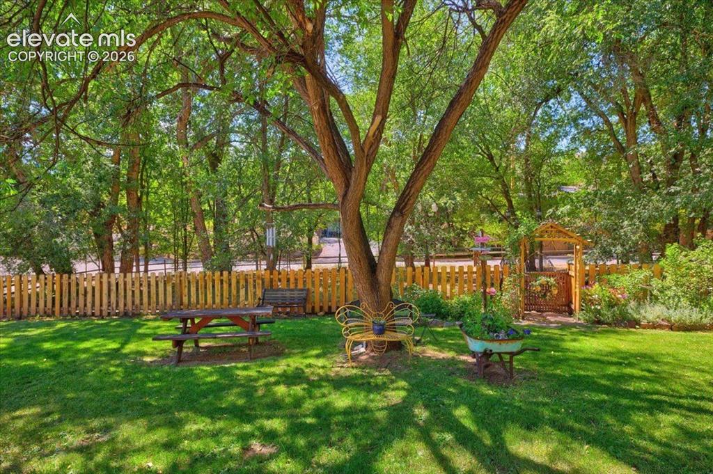 Image 46 of 50: Community Green Space – Peaceful shared courtyard with mature shade trees, 