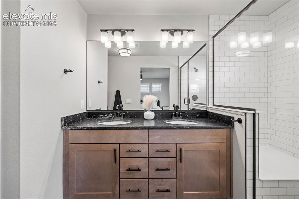 Image 31 of 48: Happy relationships start with dual sinks. This vanity has lots of storage 
