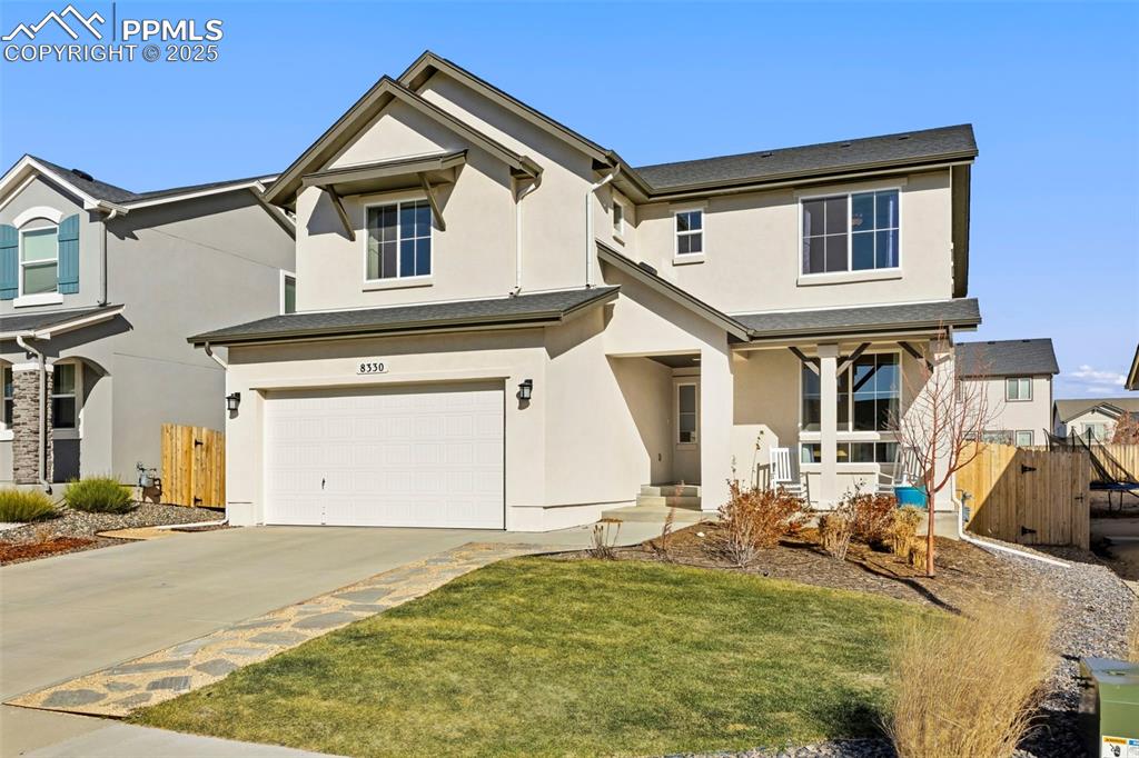 Image 34 of 40: Low maintenance stucco exterior.