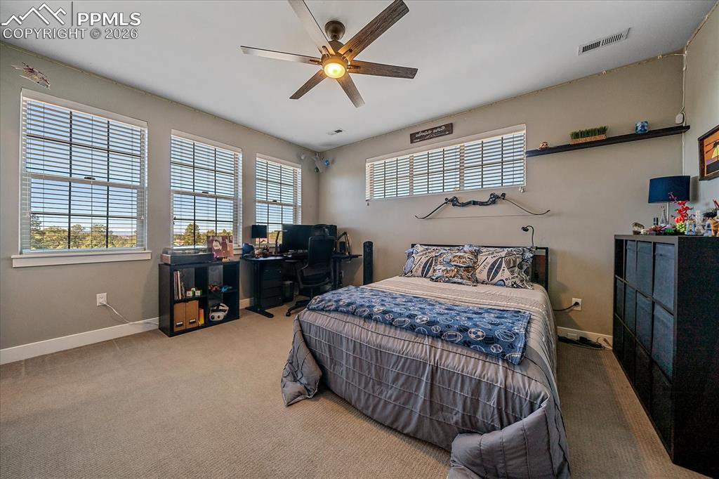Image 31 of 50: Upper level oversized bedroom with 3/4 ensuite bath