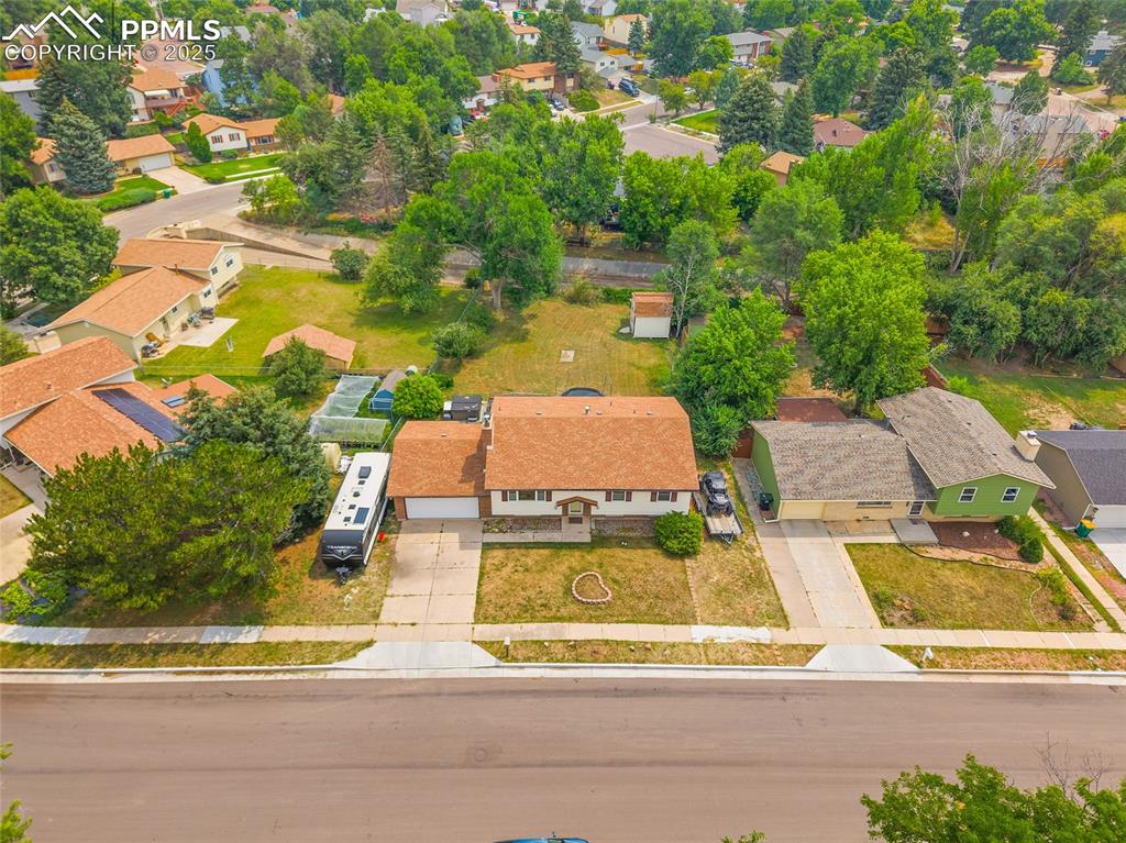 Image 43 of 49: Aerial perspective of suburban area
