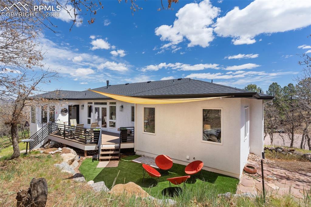 Image 40 of 49: Beautiful outdoor space with new Trek deck & turf area