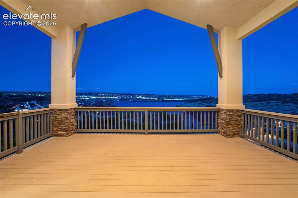Image 4 of 50: Twilight view from upper deck