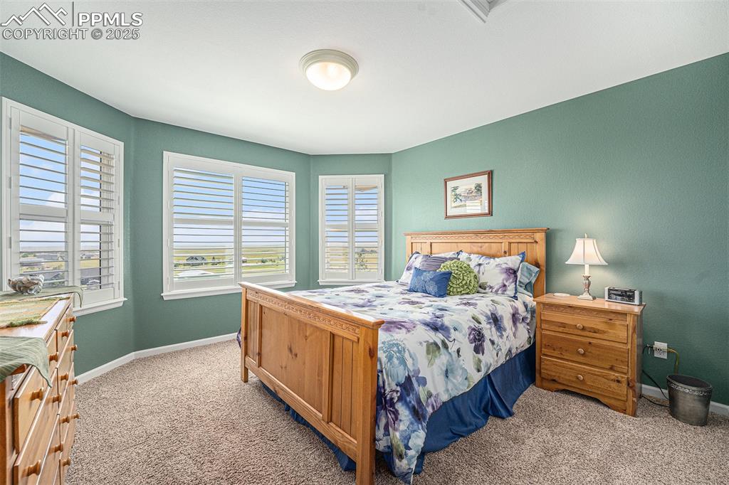 Image 21 of 48: Bedroom featuring light colored carpet