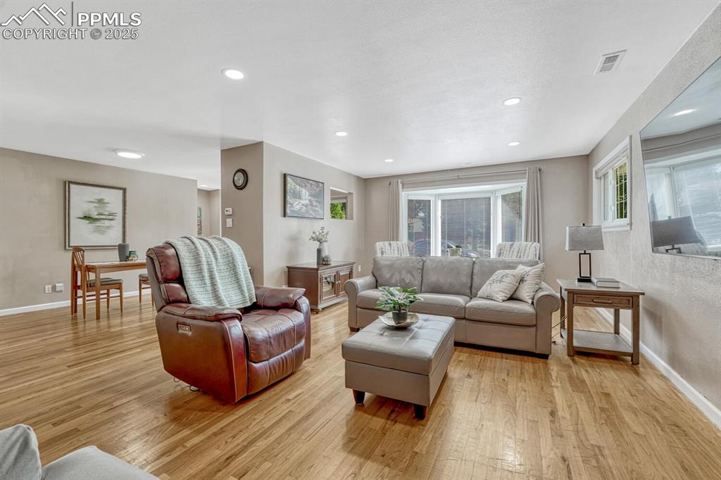 Image 8 of 50: Living Room with Pikes Peak view