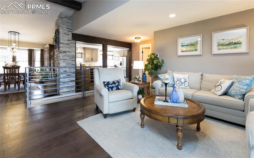 Image 13 of 42: Living room/great room with open floorplan 