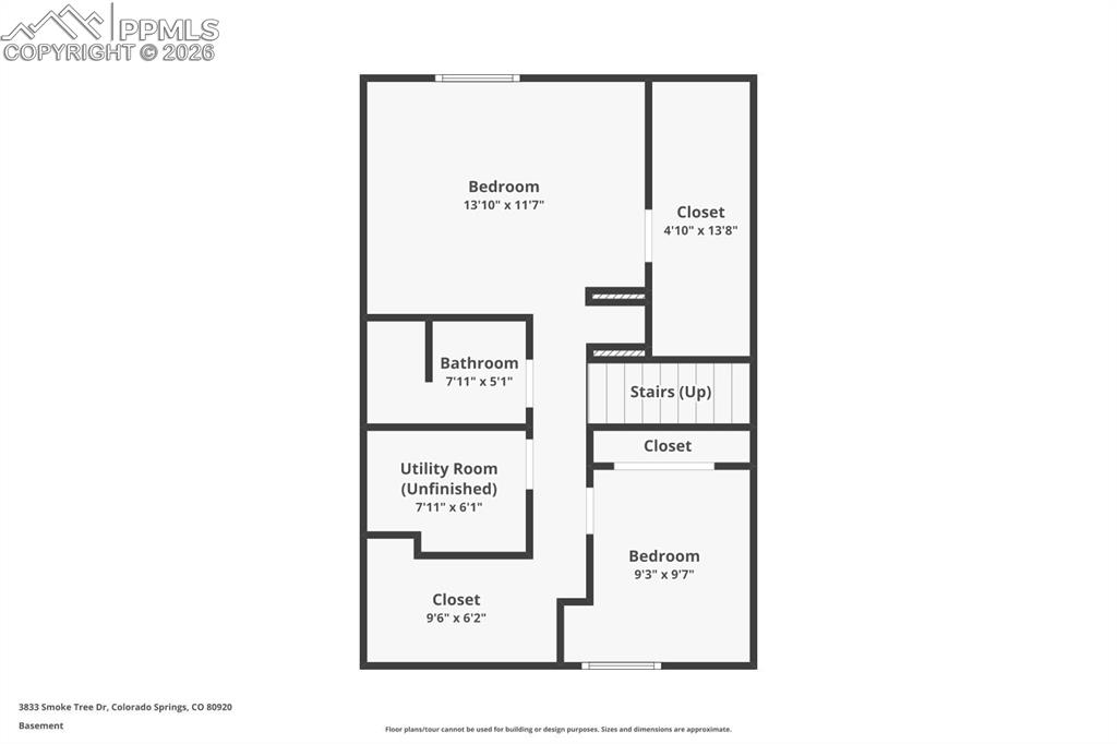 Image 31 of 32: Basement. Closet across from bedroom is used as an office currently