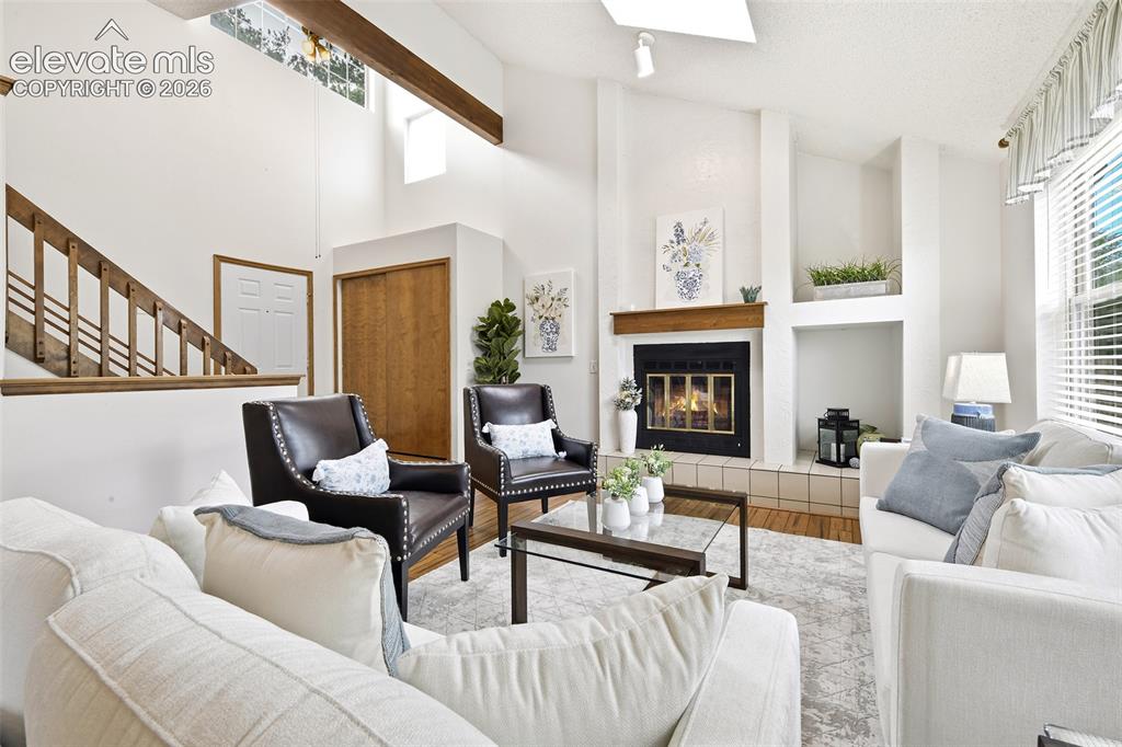 Image 4 of 45: Woodburning fireplace for cozy nights