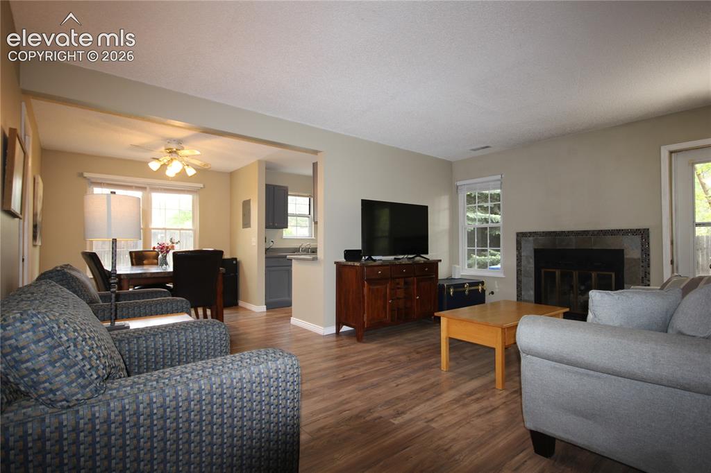 Image 5 of 33: View from entrance to the Dining Area.  Great Open Floor Plan.