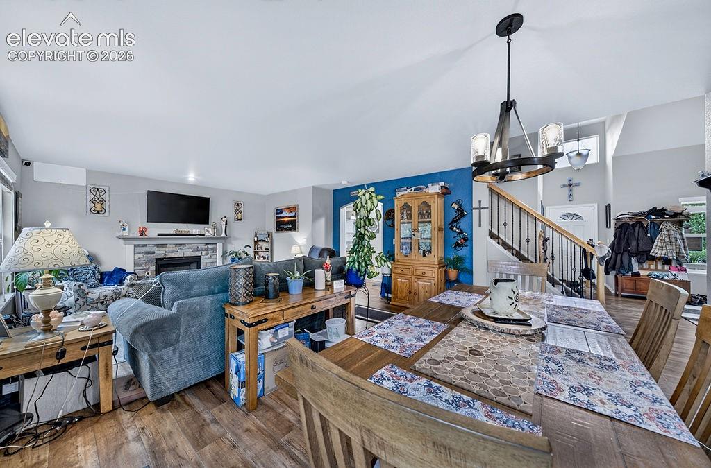 Image 17 of 44: View of the Dining Area and Family Room.