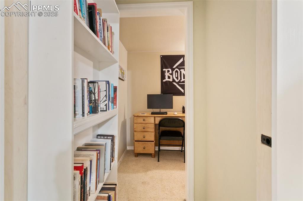 Image 26 of 29: Secret room with hidden bookcase door