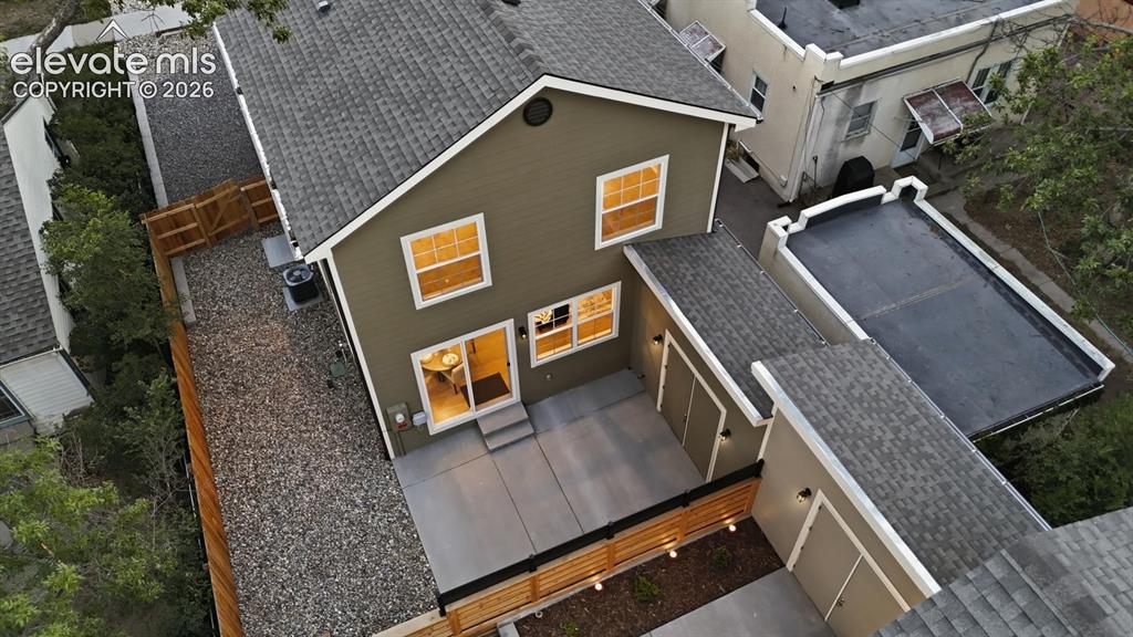Image 35 of 50: Aerial view of lot showing both homes. Property lines are approximate - not