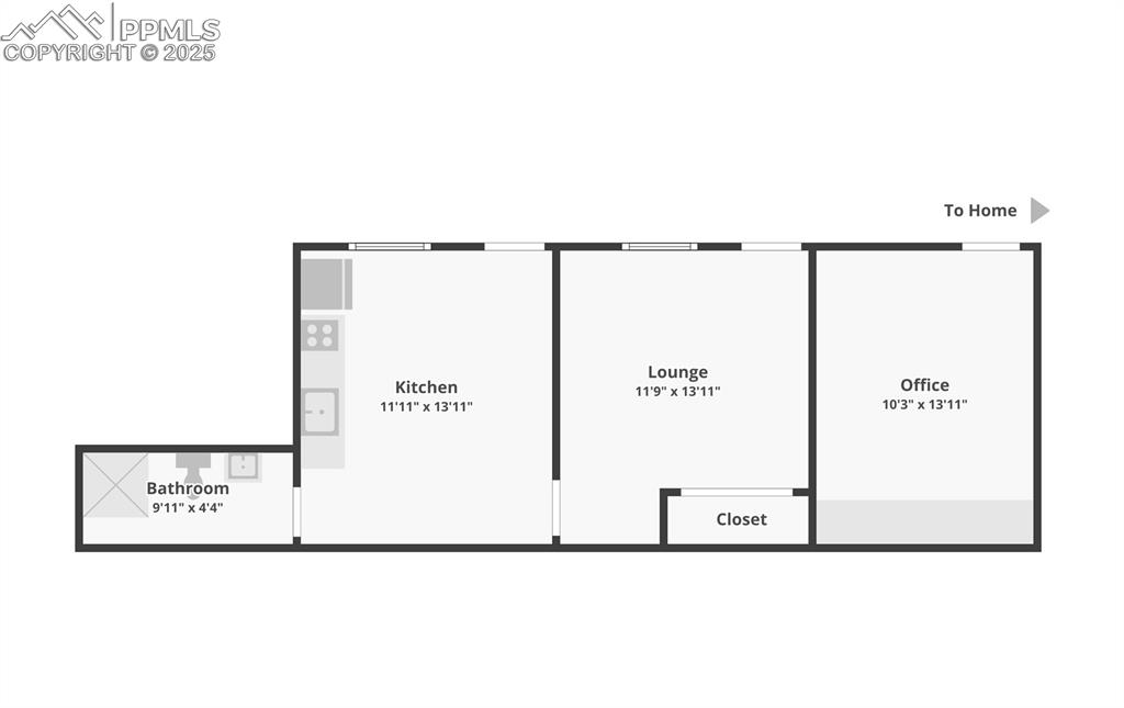 Image 45 of 49: Indoor arena office/apartment