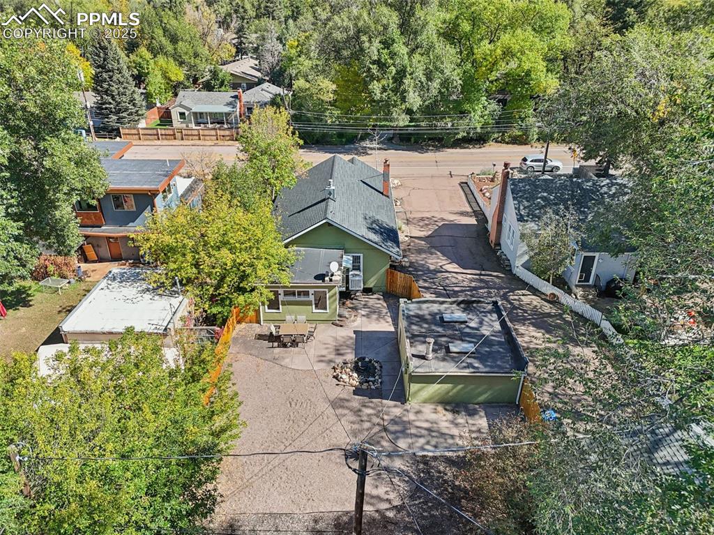 Image 31 of 36: Ariel view from the backyard