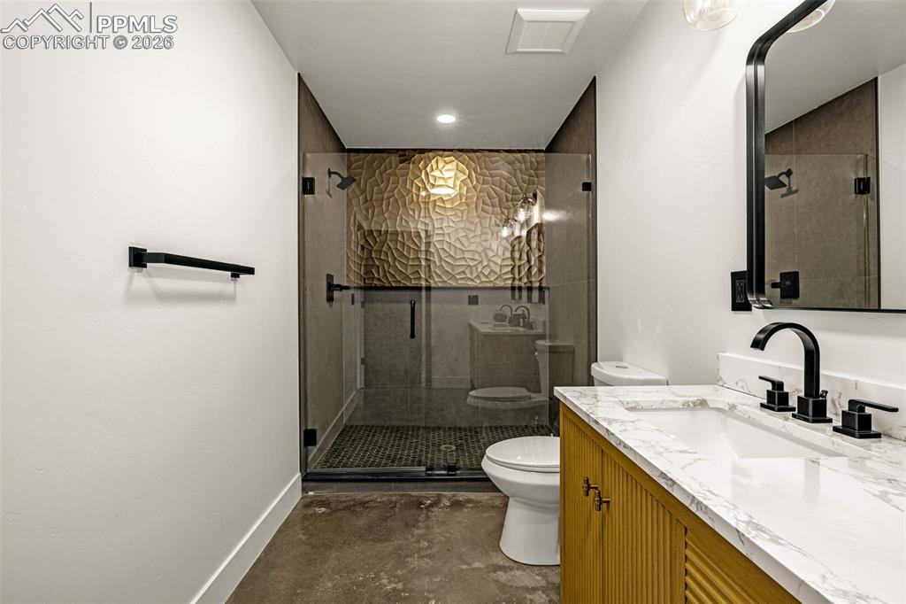 Image 13 of 50: Bathroom 2 shower. Lower level.