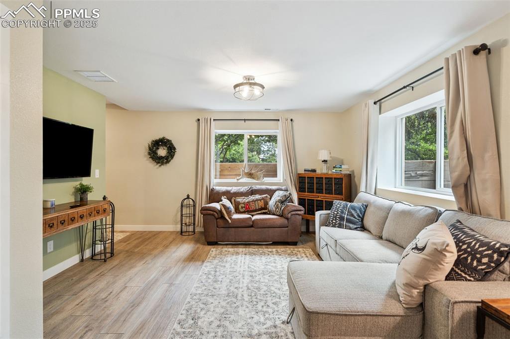 Image 38 of 49: Second family room in garden level basement