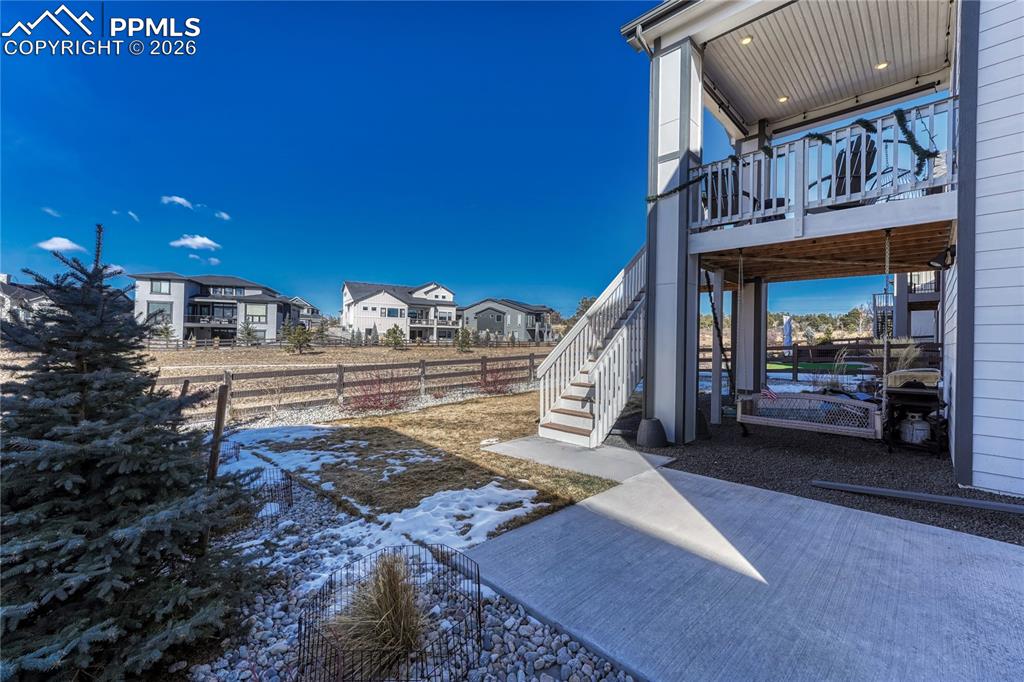 Image 49 of 50: Back patio off of basement walk-out sliders