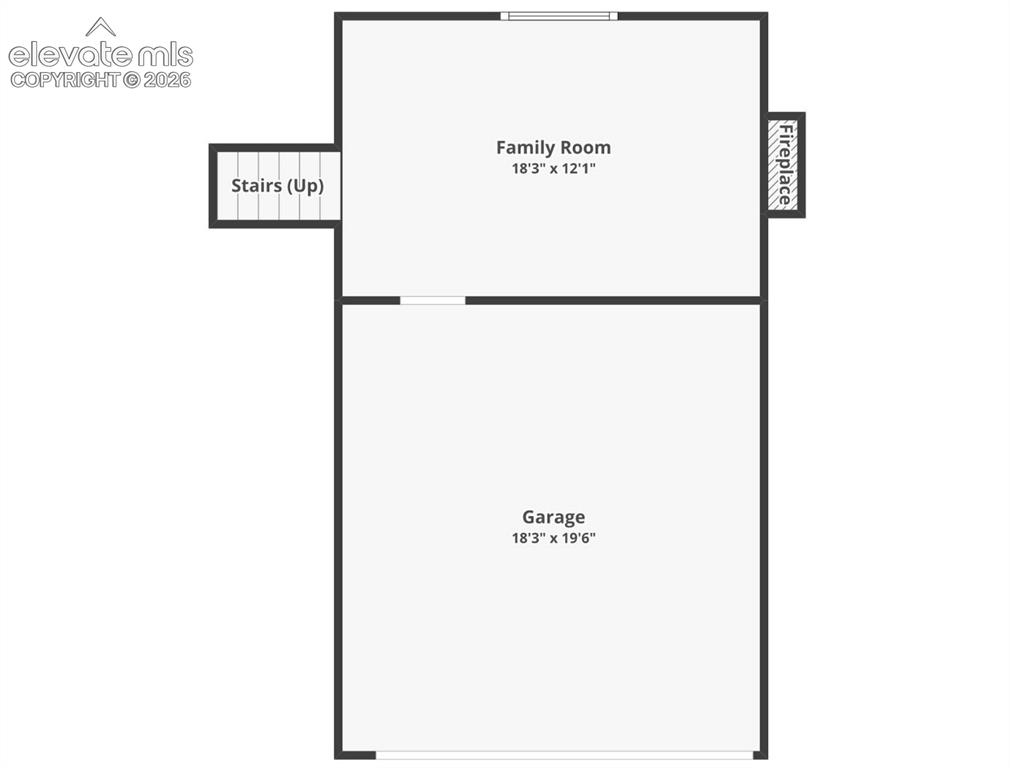 Image 48 of 50: Lower level living room and garage floor plan