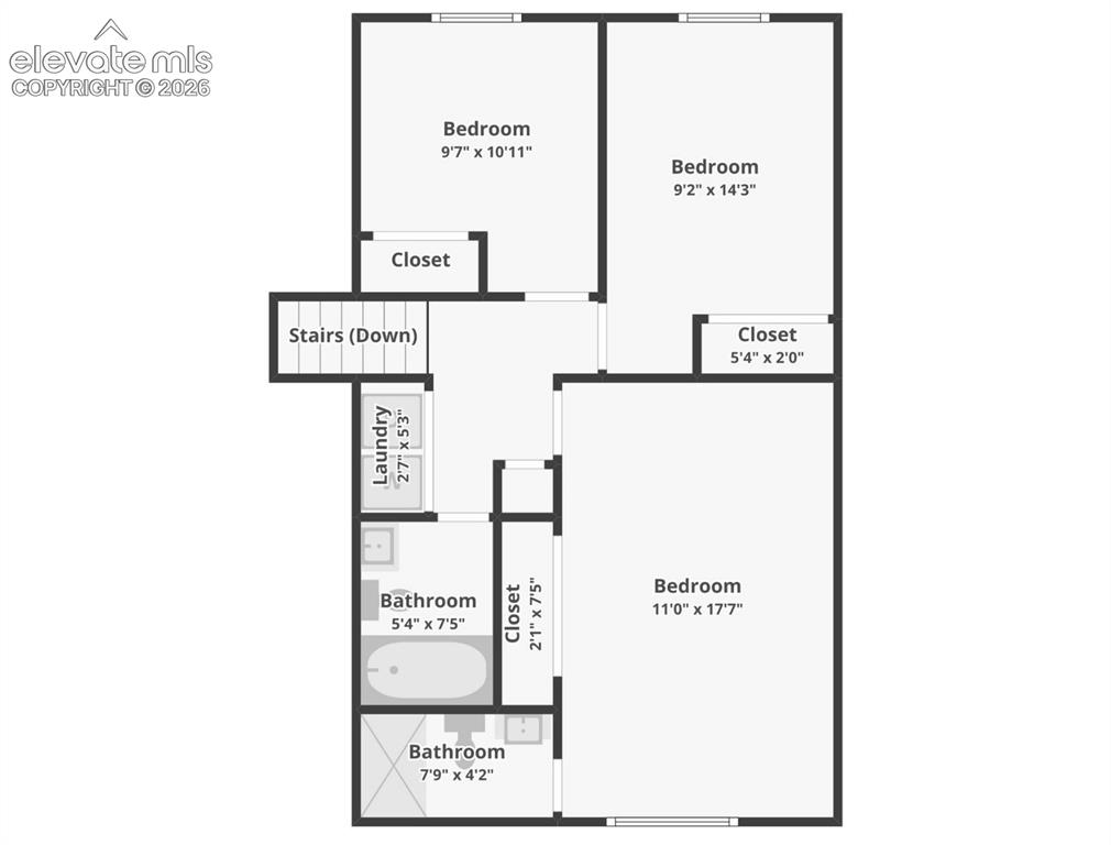 Image 49 of 50: Upper Level floor plan for